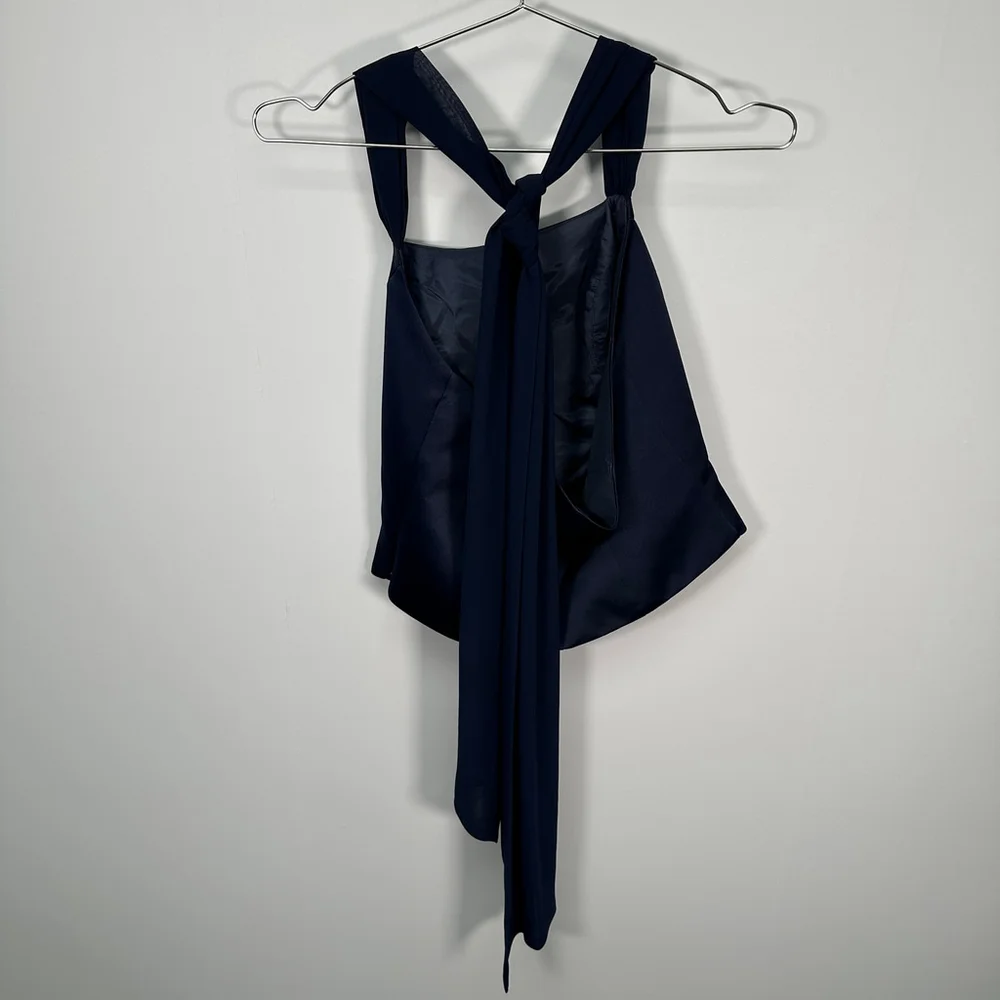 Y2K Navy Blue 2 Piece Formal Skirt & Halter Top 7 - Picture 7 of 9